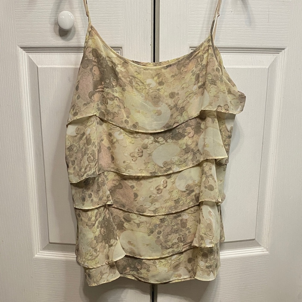 New York & Company Layered Camisole in Cream and Tan